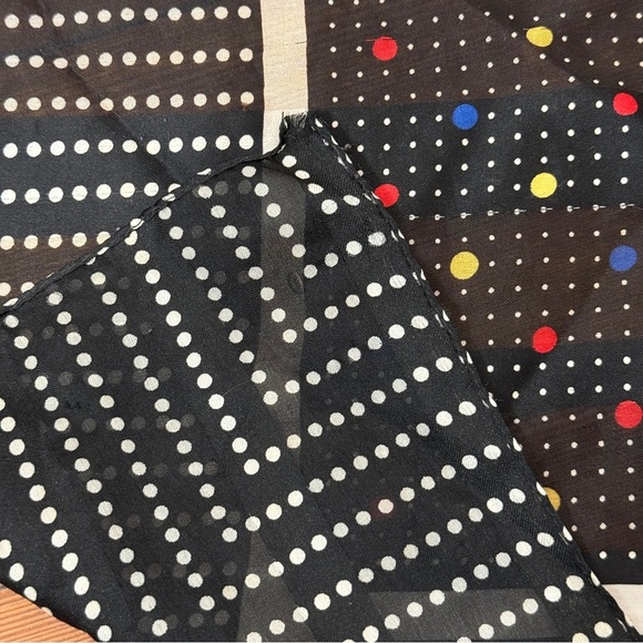 Ditsy Dots Silky Square Scarf White Border - Picture 5 of 5